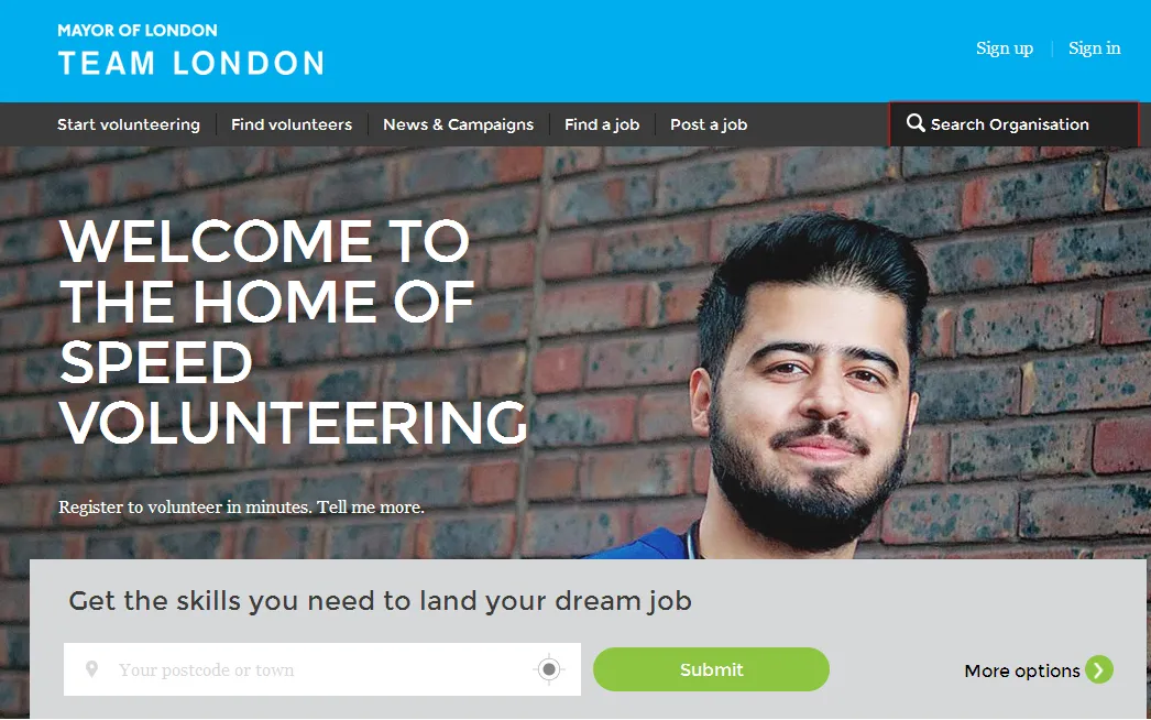 Speed Volunteer is an online platform for speed volunteering opportunities / Photo: speedvolunteer.london.gov.uk