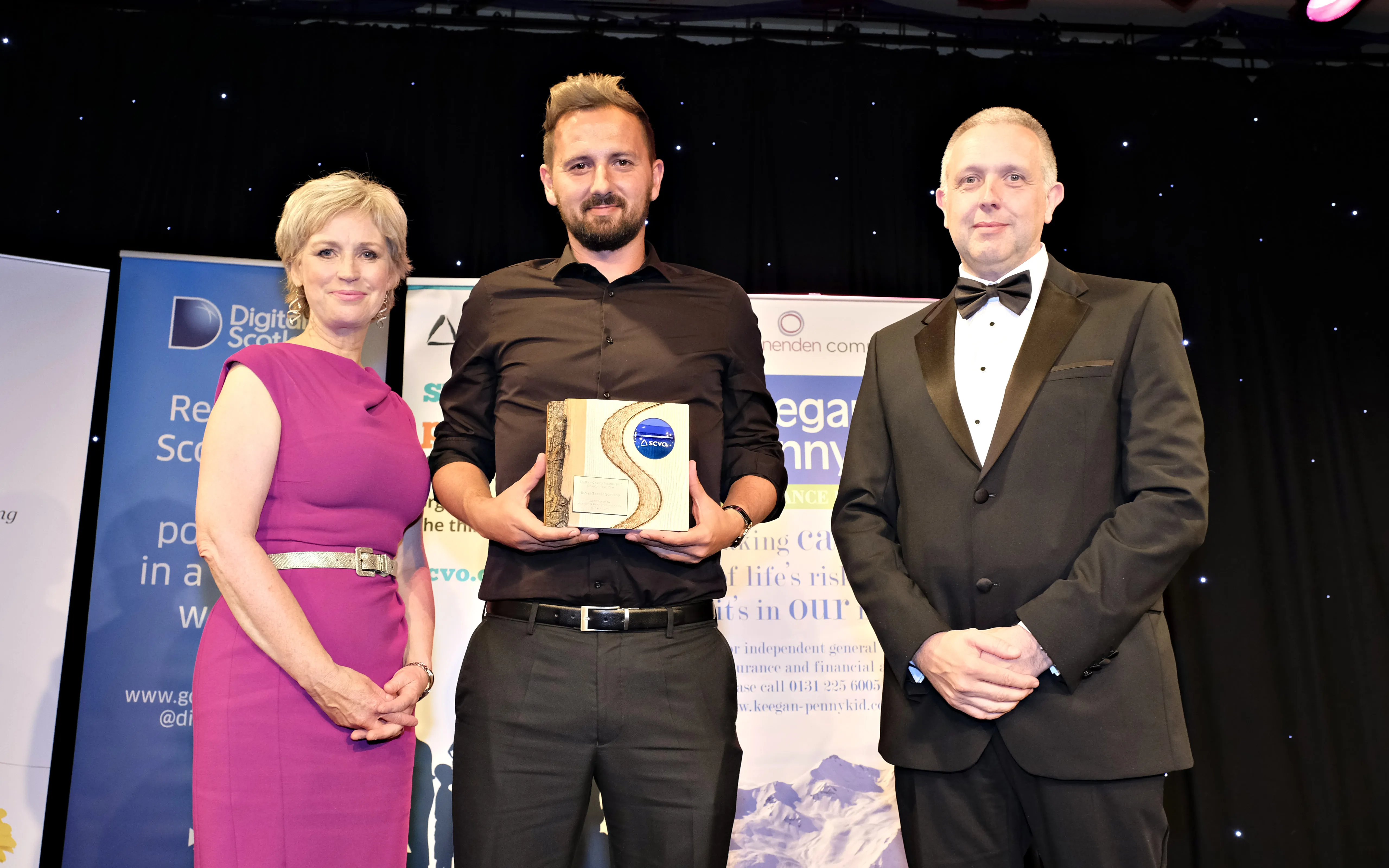 David Duke, founder and CEO of the project, receiving the Charity of the Year Award. Photo: SCVO