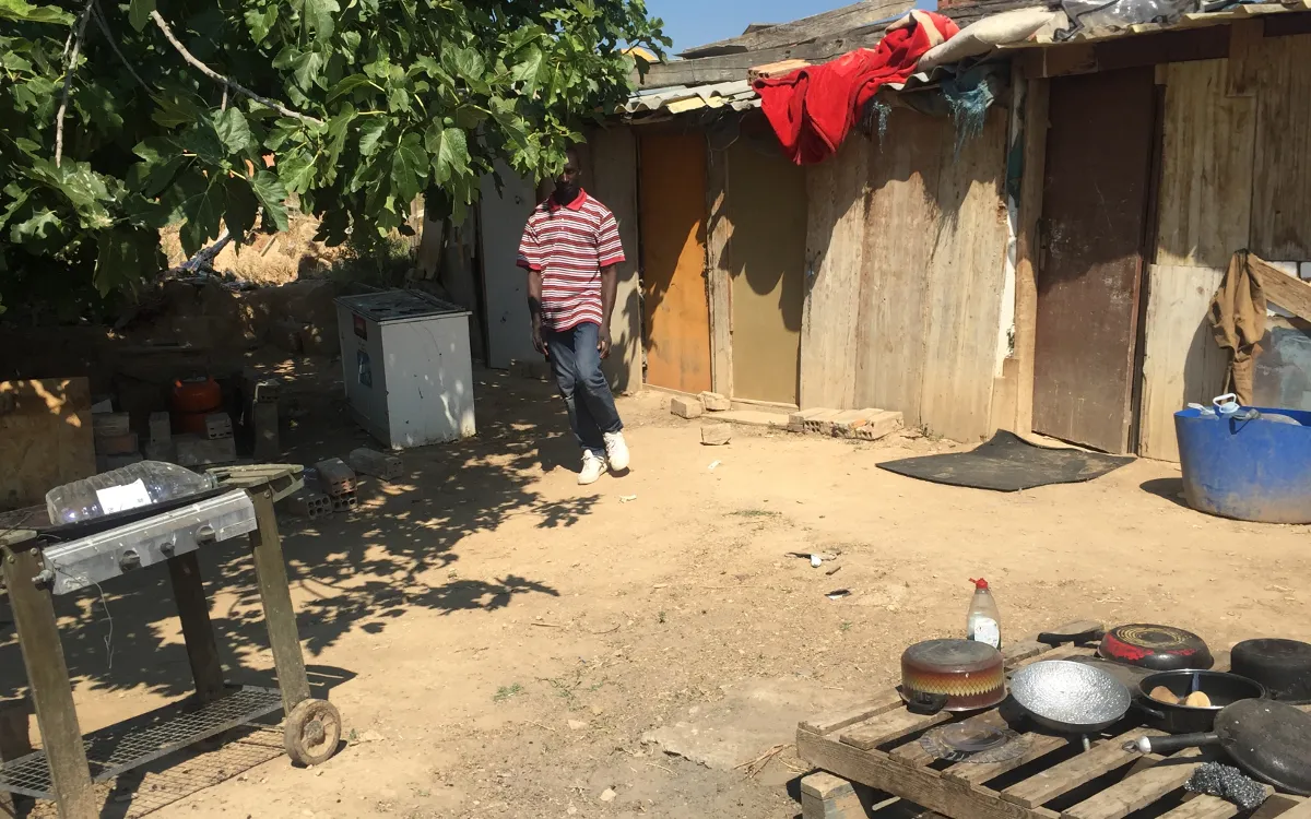 Migrant settlement near the fields in Lleida