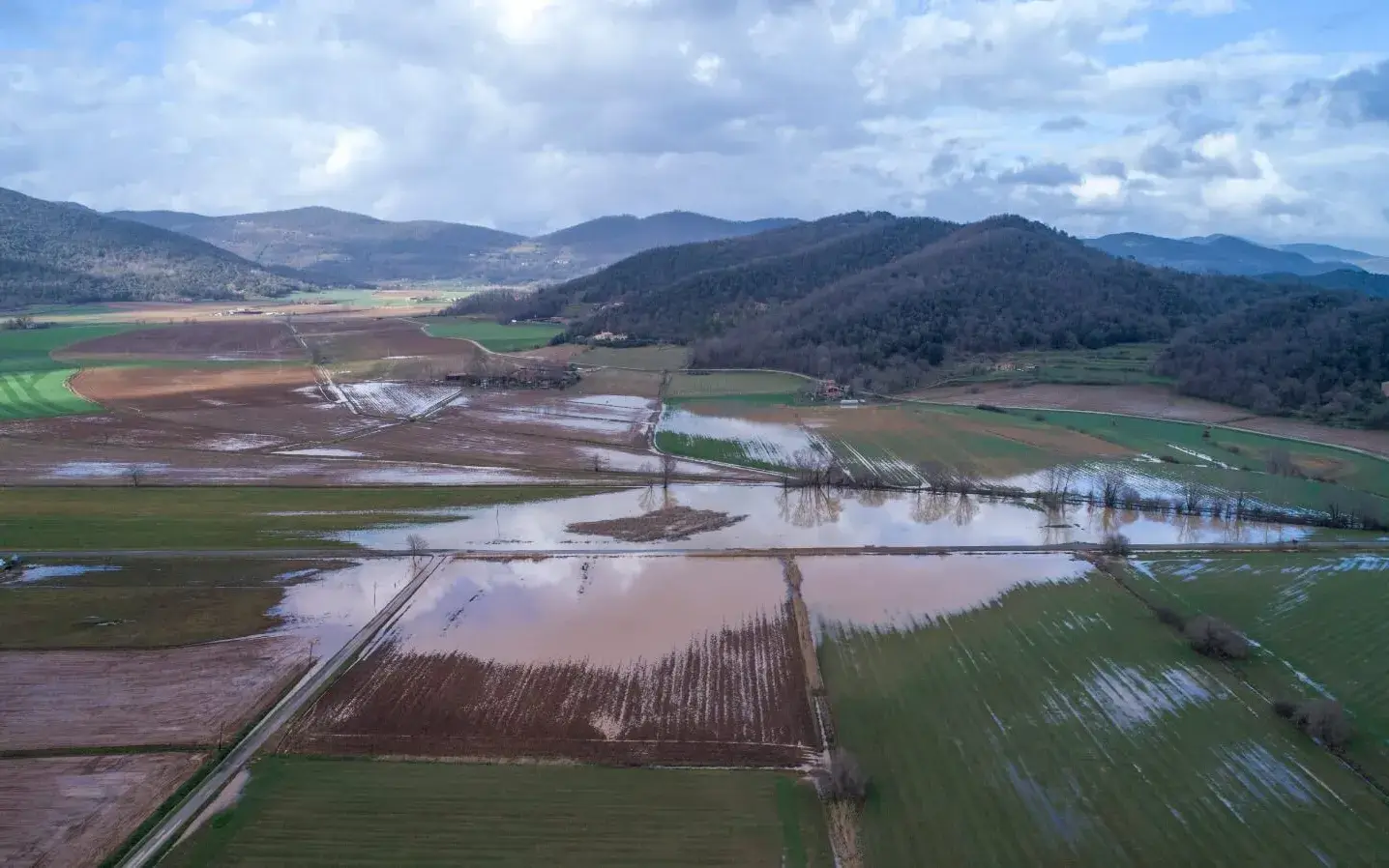 Flood caused by Storm Glòria in La Garrotxa.