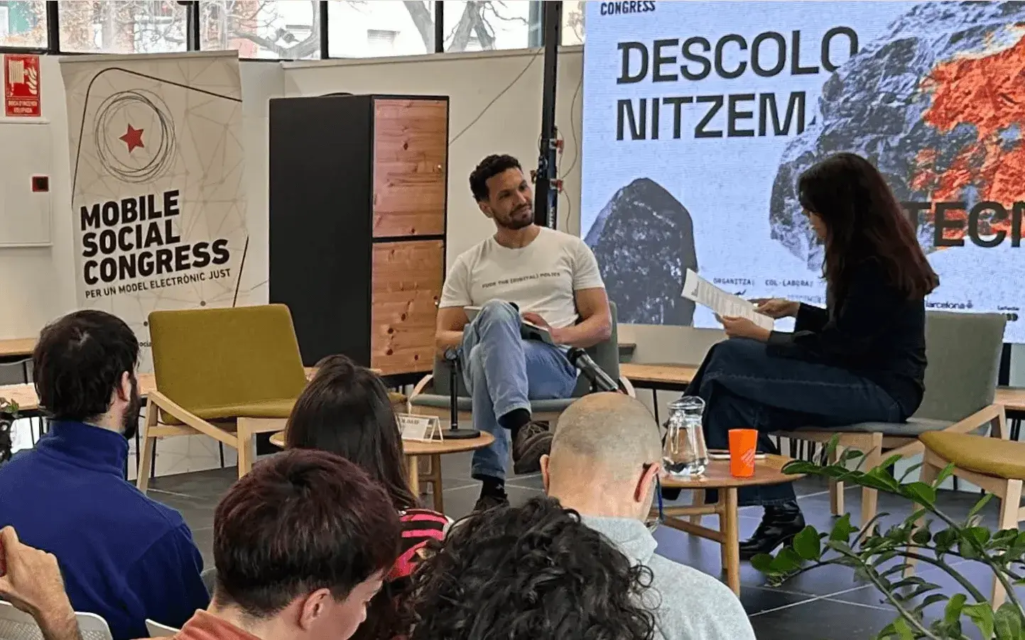 Youssef M.Ouled, from AlgoRace, during his presentation, moderated by journalist Gina Rigol.