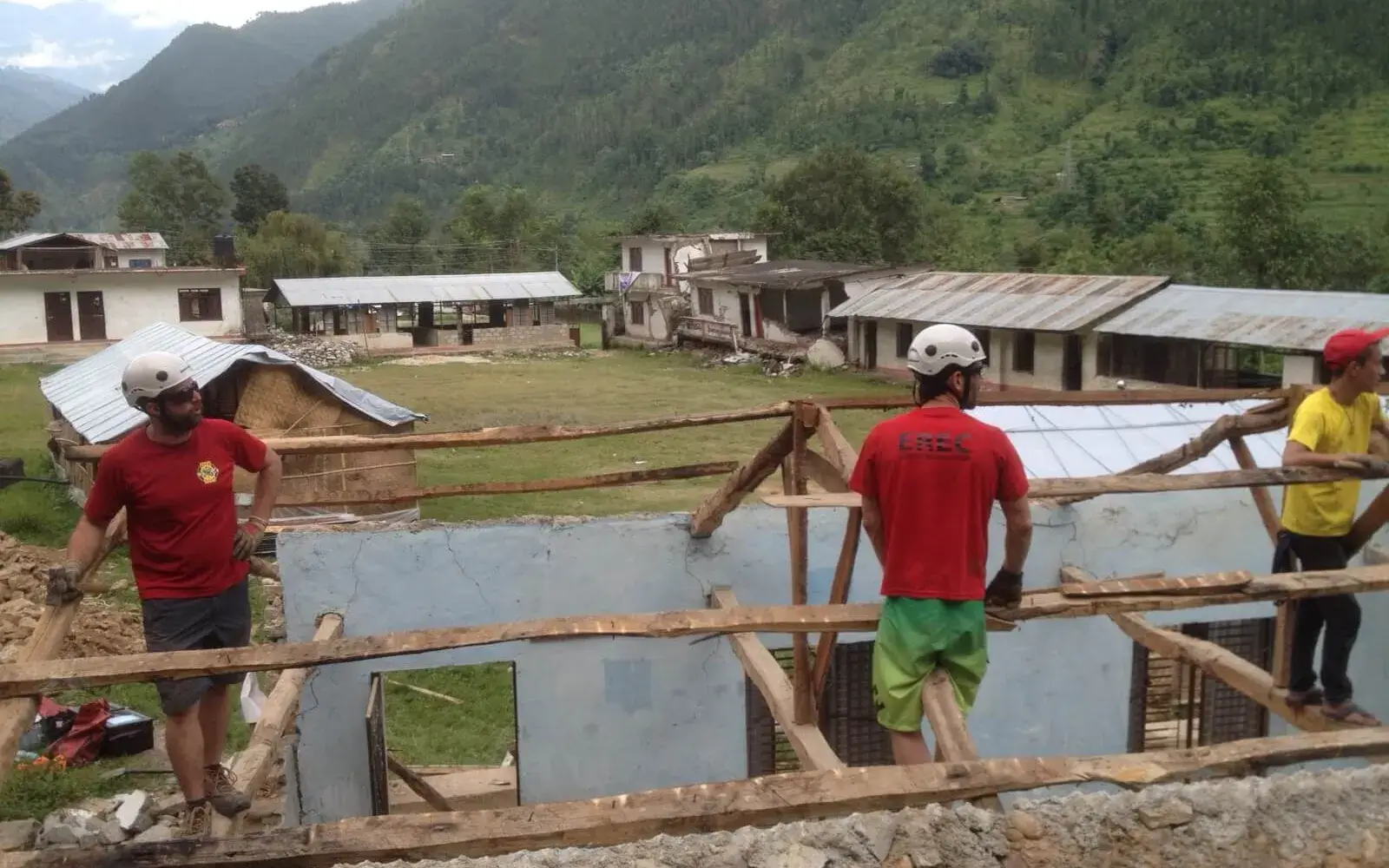 Reconstruction of a school in Nepal after the 2015 earthquake.