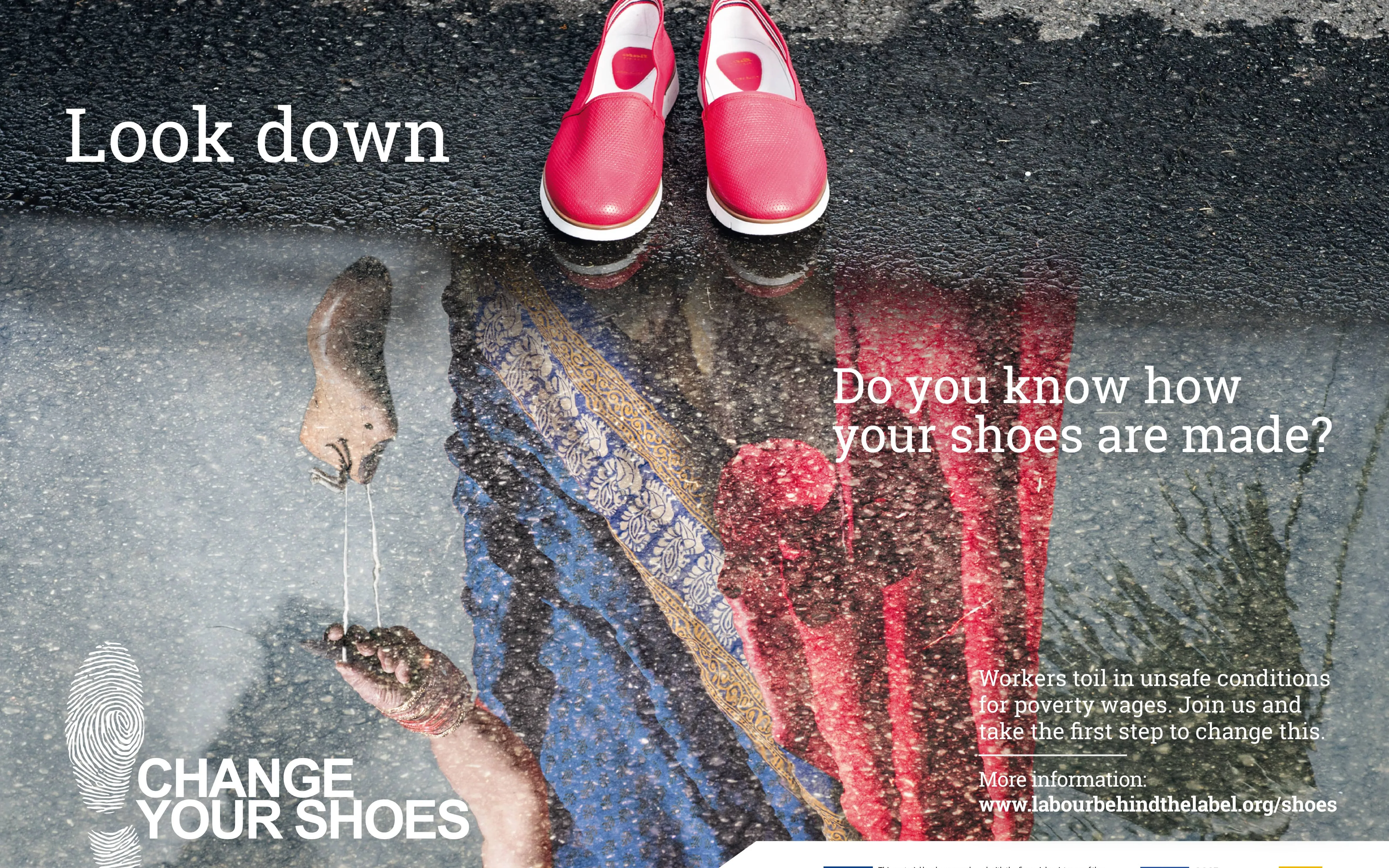 "Change your shoes" campaign poster