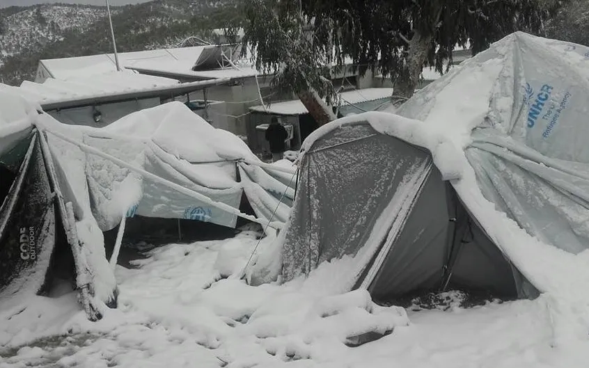 Refugee camp in Greece. Photo: Twitter