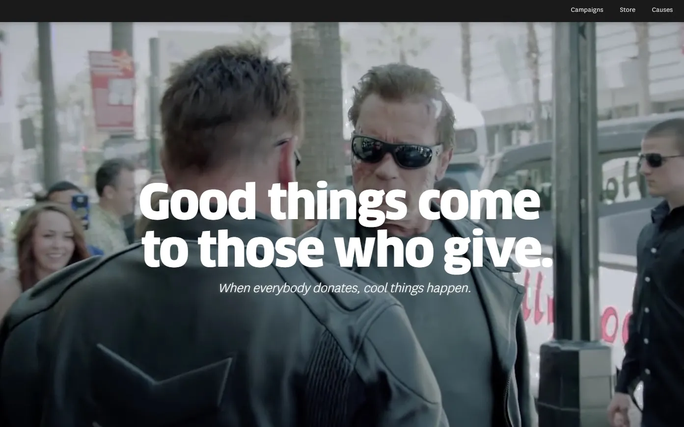Omaze meets famous people with social causes. Image: Omaze