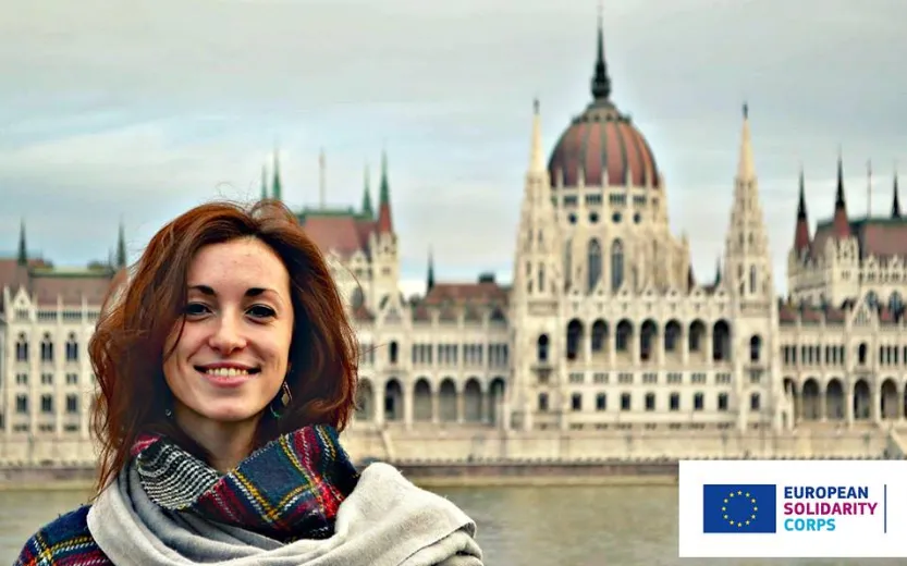Manon, from France, is already on the ground. She will volunteer for ESC in Budapest / Image: ESC Facebook 