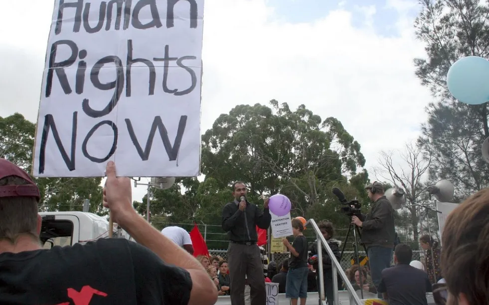 Demonstration asking for respect to human rights in Melbourne. Photo: Takver, Flickr