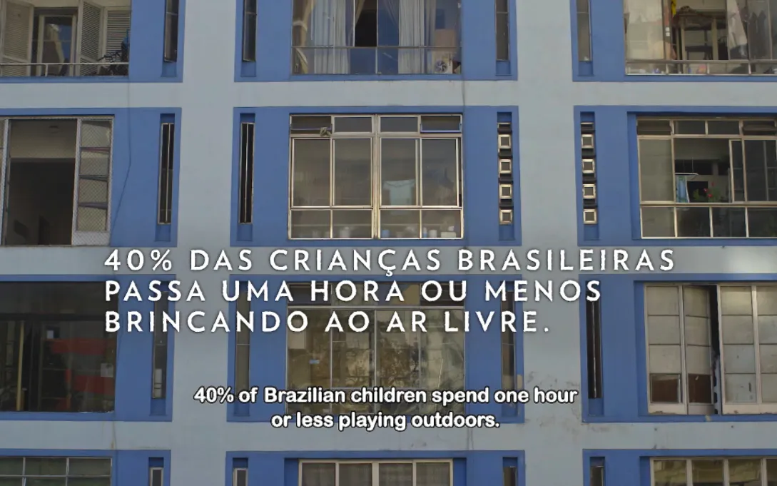 40% of Brazilian children spend 1 hour or less a day playing outdoors. Photo: Instituto Alana