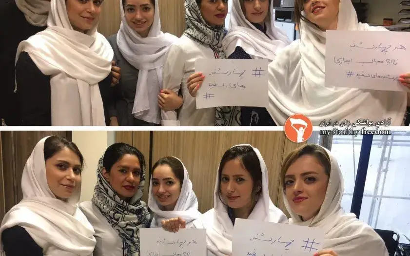 Protesters for the #WhiteWednesdays campaign. Photo: Twitter