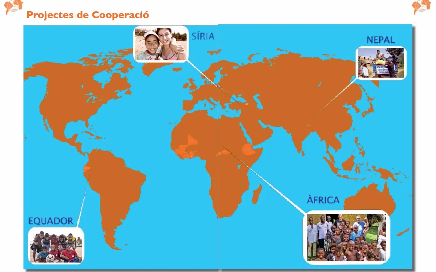 Map of the international cooperation projects in 2015. Photo: Vols