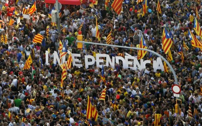One of several demonstrations in favour of the Independence of Catalonia.