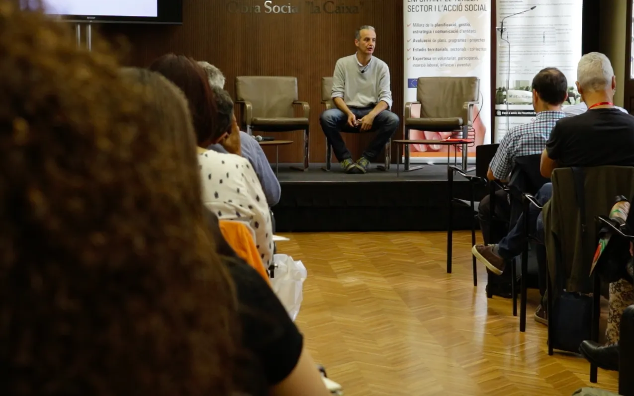 David Martí, during his speech.        Source: Adrià Milan.