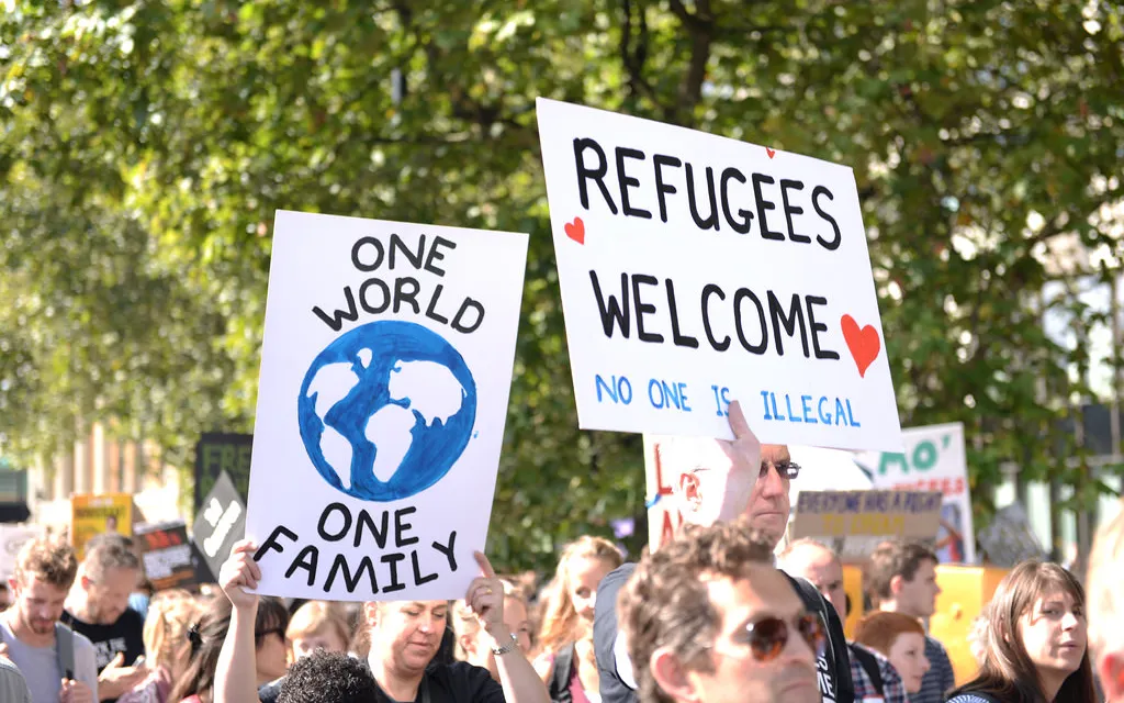 Demonstration supporting refugees. Photo: Ilias Bartolini, Flickr