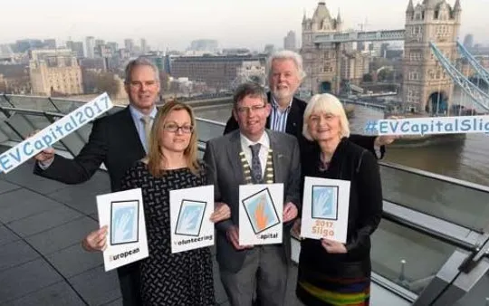 Representatives from the Sligo 2017 candidature celebrating the nomination / Photo: @VolunteerSligo, Twitter