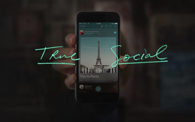 True Social is the slogan of the new community.  Font: Vero (Faceook)