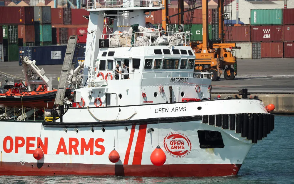 Proactiva Open Arms organization rescue boat