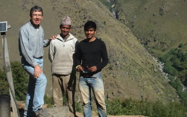 Ramon Boix on the left, together with the biological father of Marc and Marc, on the right.