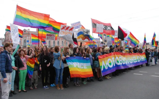 Protests against the violation of LGBTI rights in Russia.  Source: IdemTV