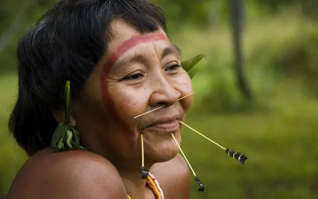 A woman from the 'yanomamis' village. Source: Survival International.