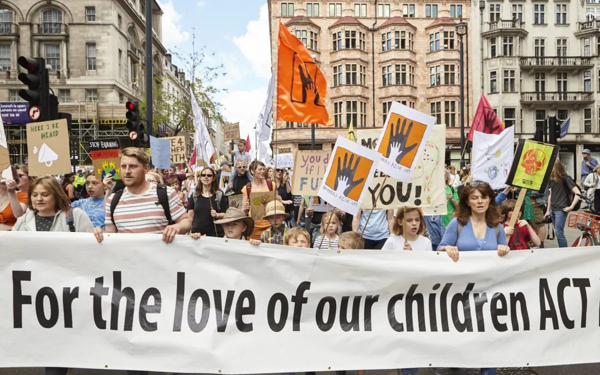 Mothers Rise up during the climate protest on 23 September.
