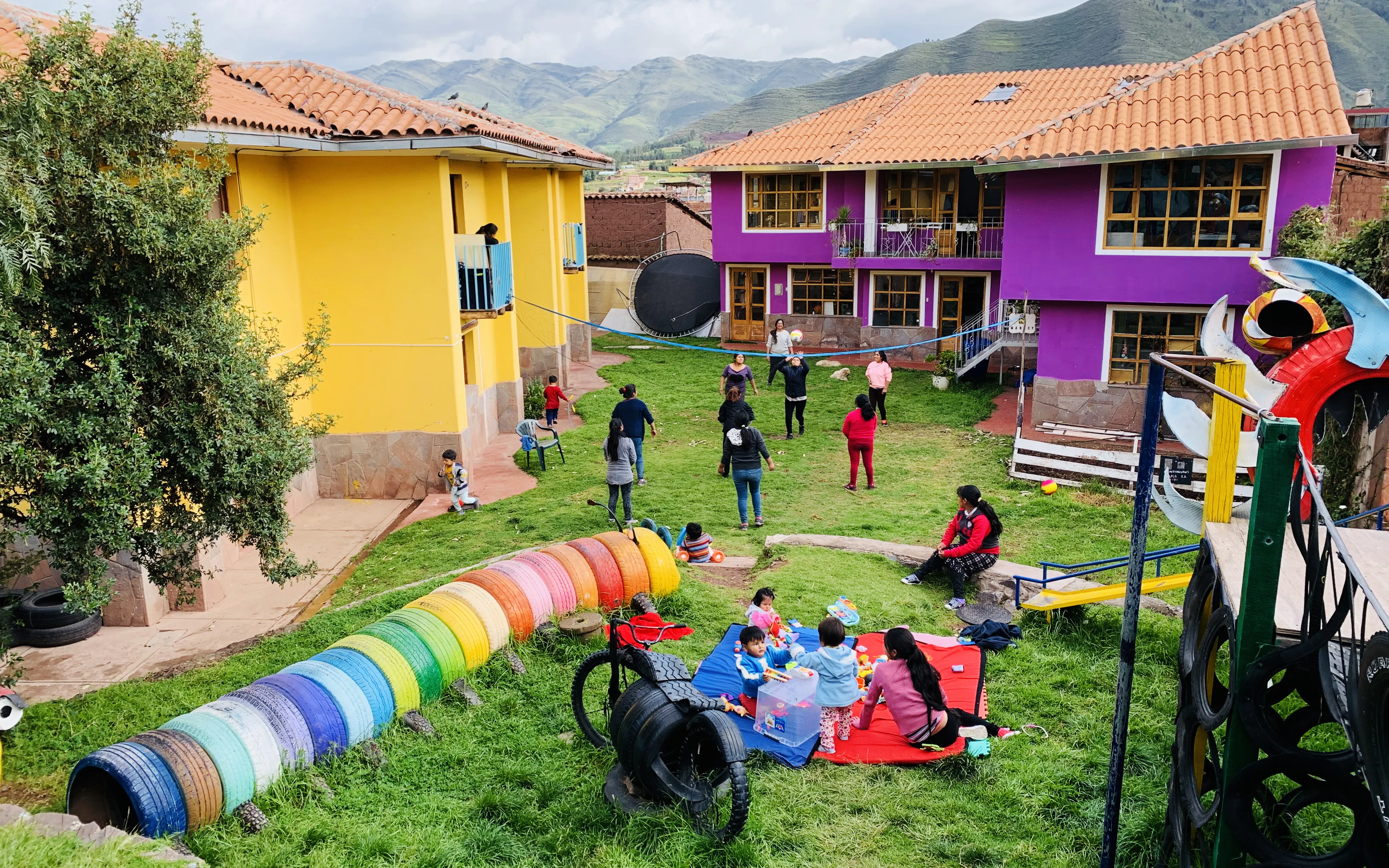 Children are allowed to go out to nearby parks to play for 30 minutes a day in company of an adult.