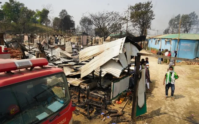 The Cox's Bazar camp suffered a big fire on the night of March 22nd.