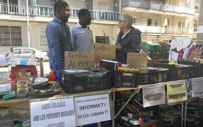 One of the information and awareness stalls of Blanes Solidari.