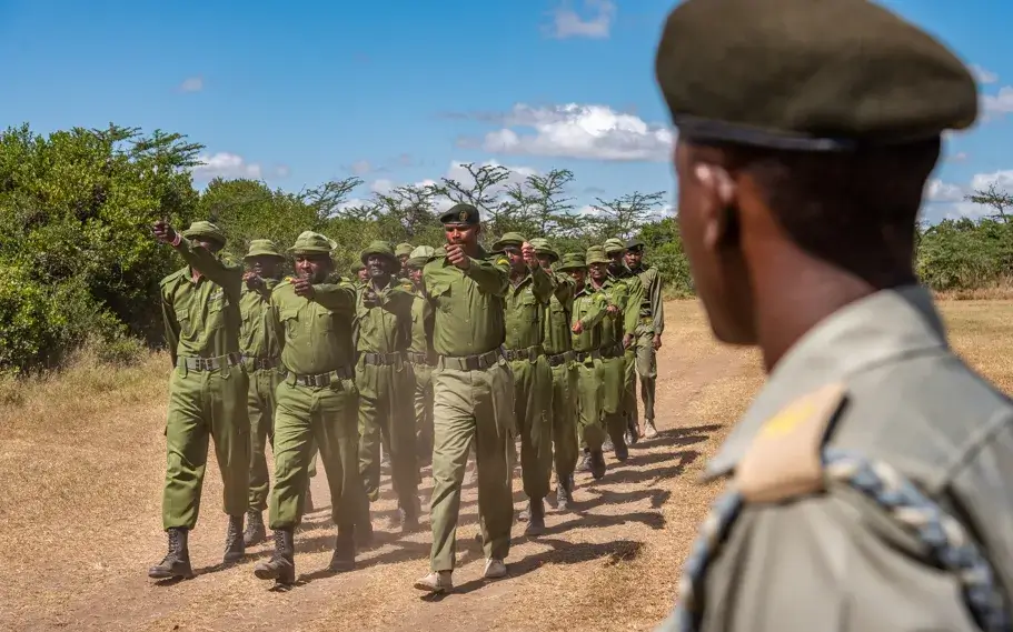 Over 100 rangers patrol the conservancy by foot every day.