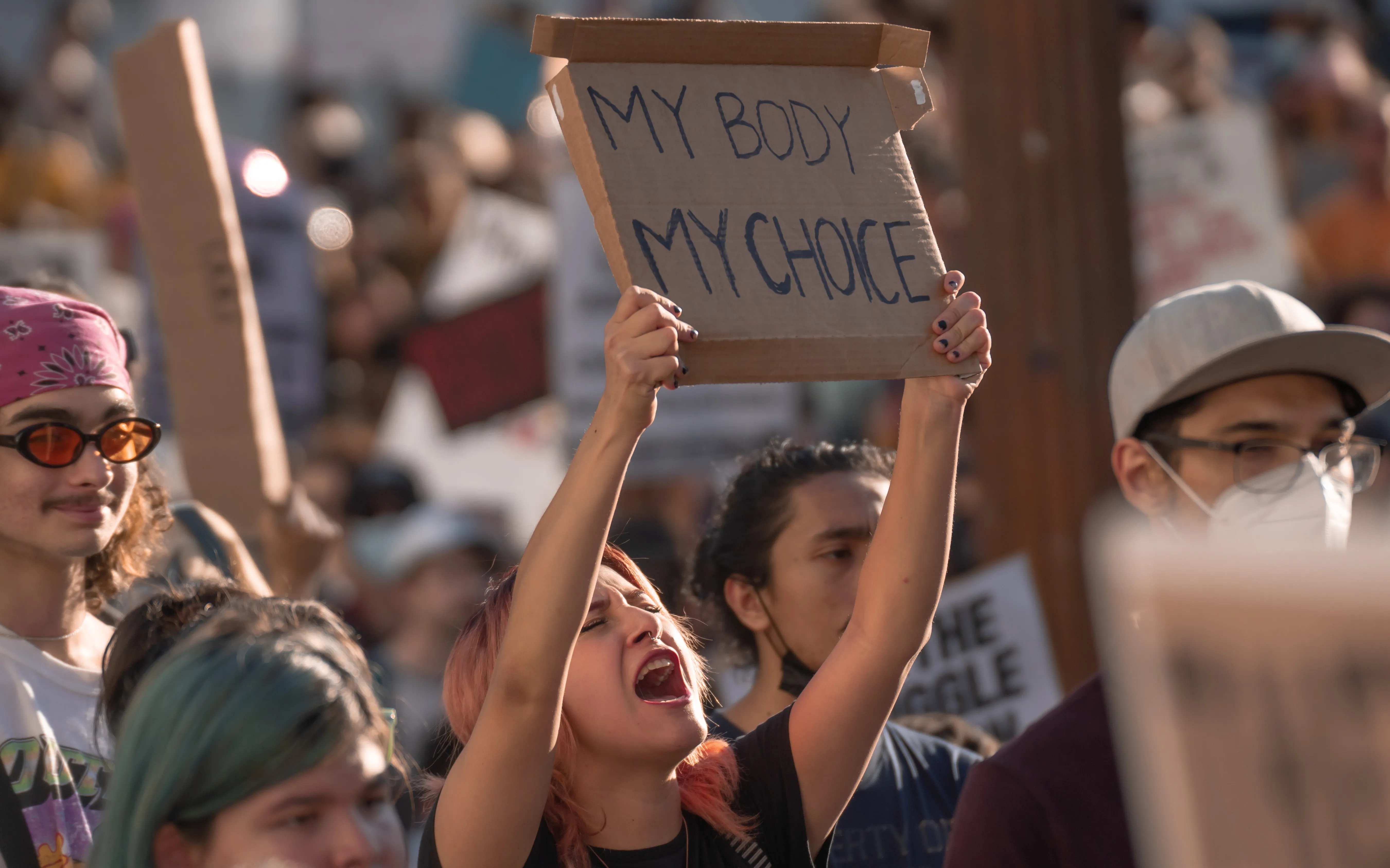 Abortion rights protests in Los Angeles.