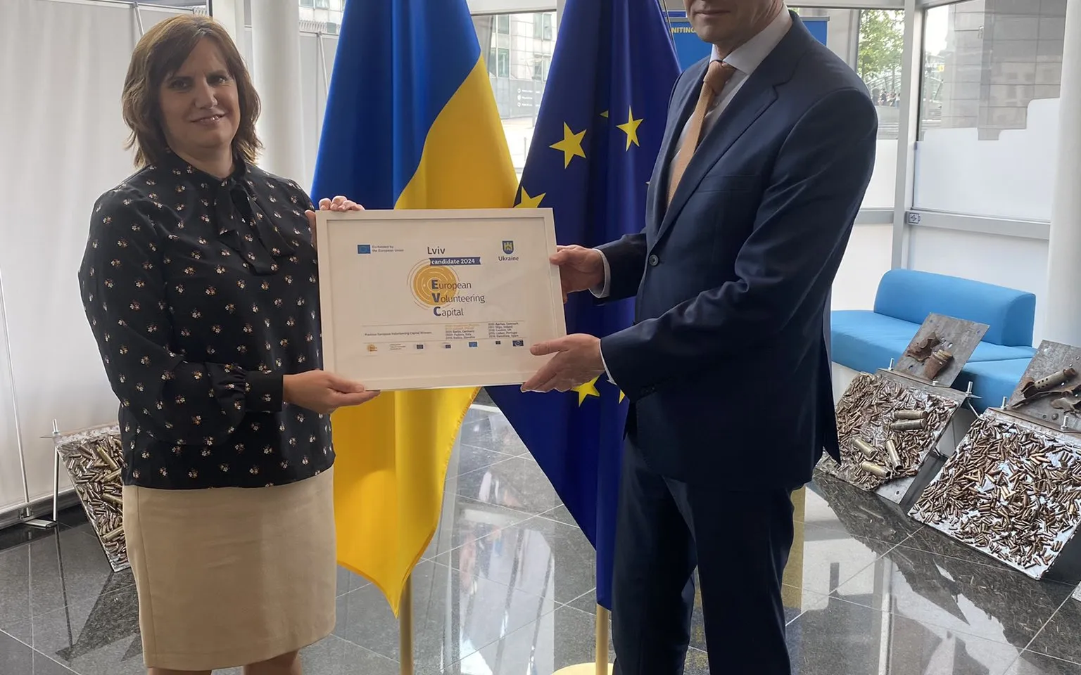 The Lviv EVCapital 2024 Candidate certificate was received by Vsevolod Chentsov, Ambassador, Head of Mission of Ukraine to the European Union. 