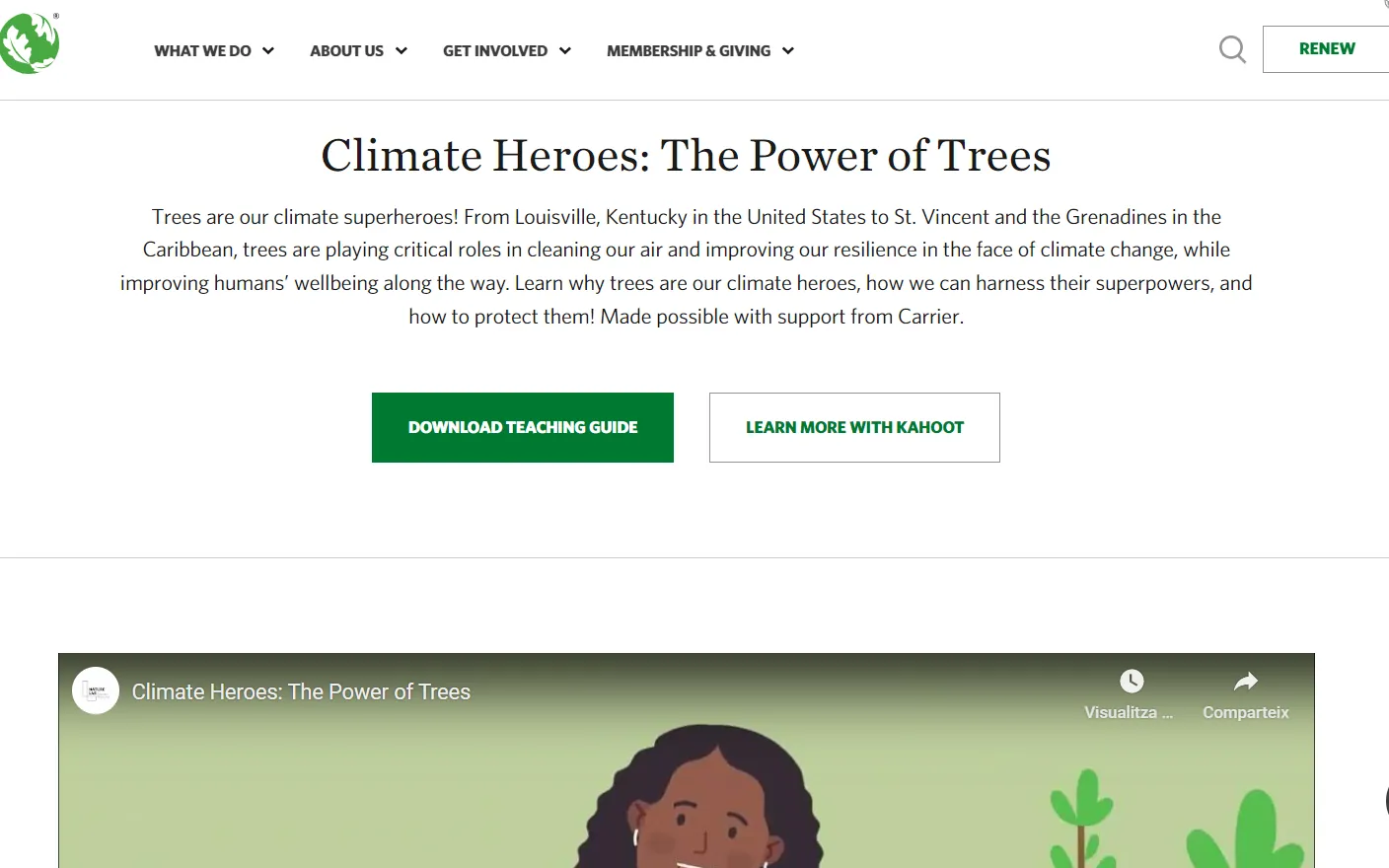 Screenshot of The Nature Conservancy website.