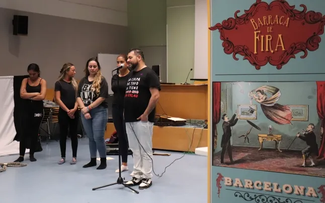 The Carabutsí association team after the shadow theater performance.