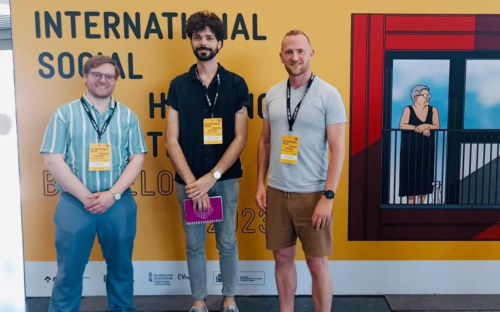  Andrew Daly, Jaume Puipinós and Steve Loveland at the 2023 International Social Housing Festival