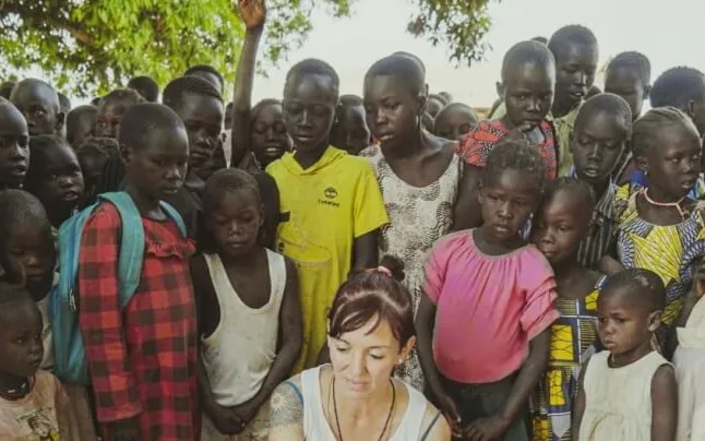 Almudena Barbero works in South Sudan developing projects with children and education.