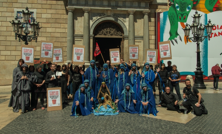 Extinction Rebellion organized an action to denounce the serious drought situation and the lack of solutions. Source: Extinction Rebellion Barcelona