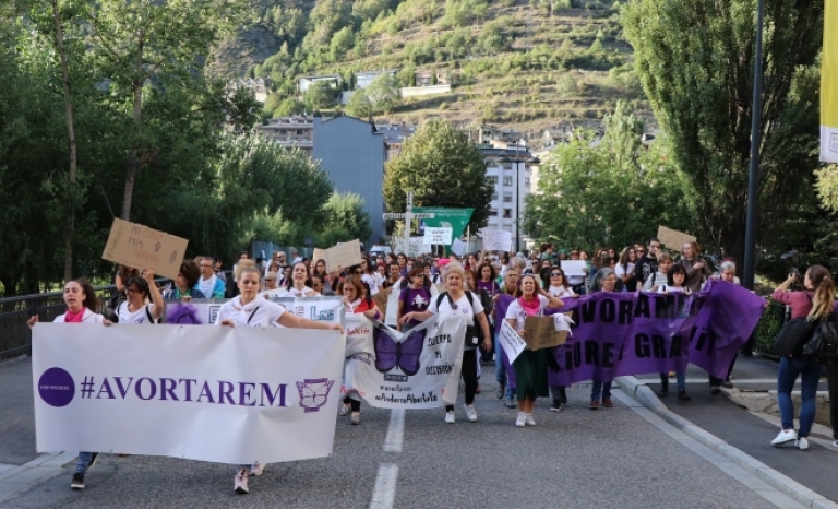 One of the demonstrations of Stop Violències in Andorra.