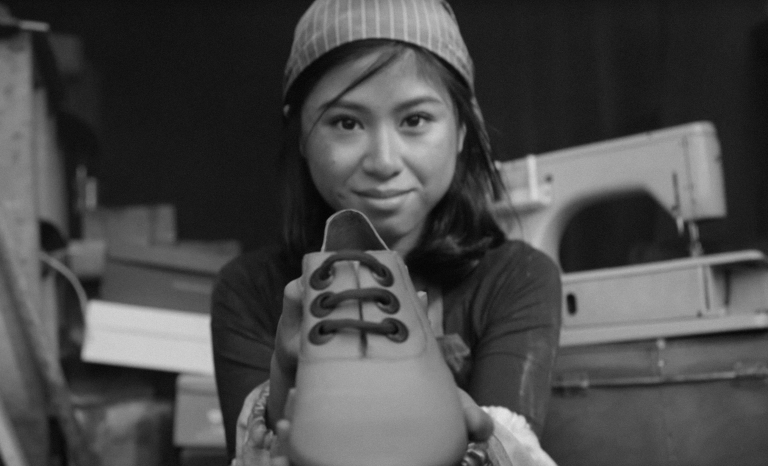 Frame of "Change your shoes" campaign video / Labour Behind The Label