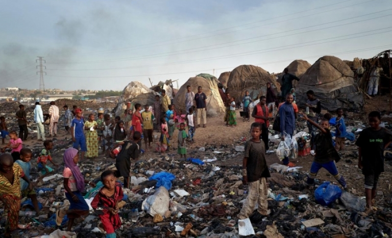 One of the displaced persons camps is located in Mali in a Landfill.