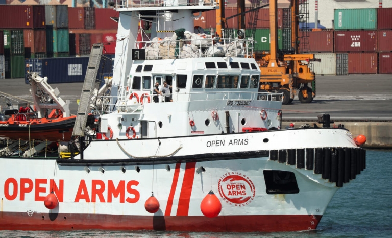 Proactiva Open Arms organization rescue boat