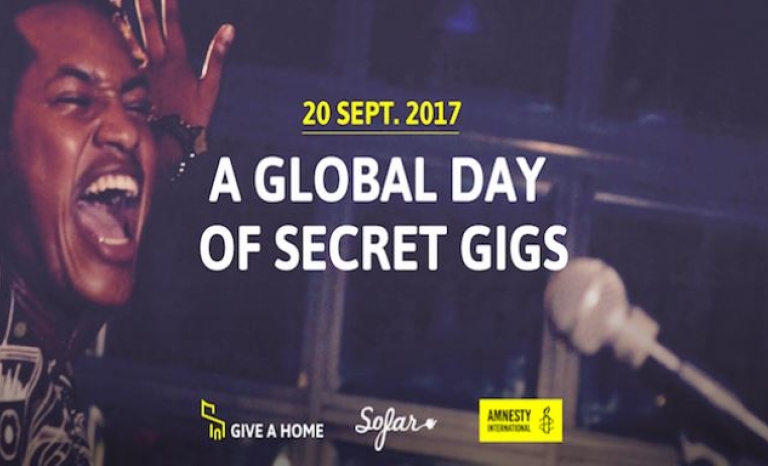 A global day of secret Gigs.   Source: Amnesty International