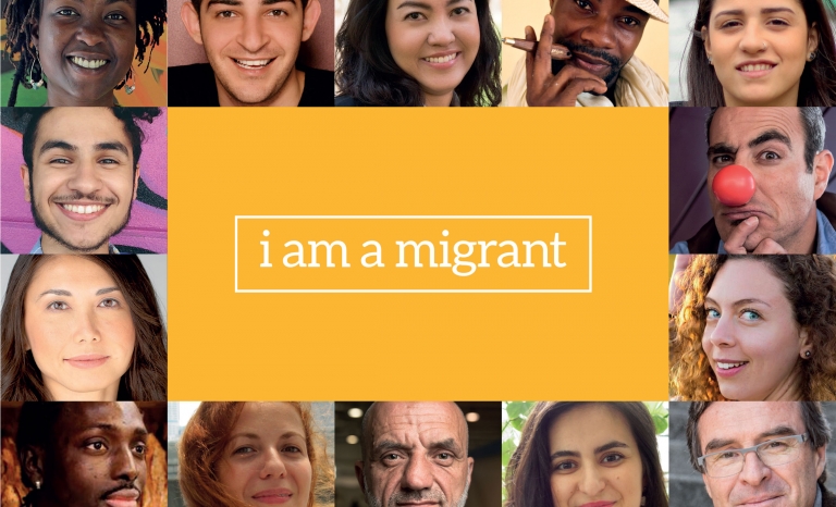 Front image of the i am a migrant platform's website