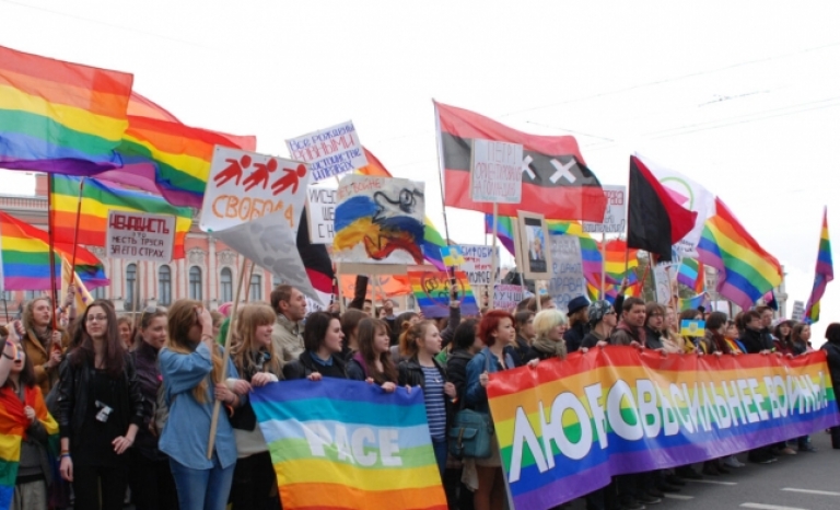 LGBTI demonstration in Russia. 