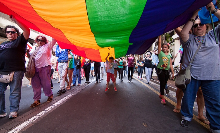 Demonstration against violation of LGBTI rights. Photo: Arribalasqueluchan, Flickr