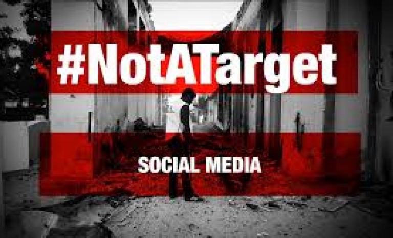 #NotATarget social media campaign against the Syrian war