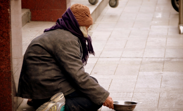 Homeless woman. Photo: Public Domain Picture