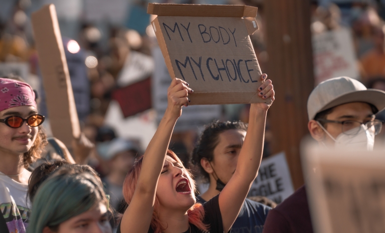 Abortion rights protests in Los Angeles.