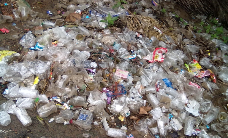 Plastic  waste at Batlapalem, Andra Pradesh. 