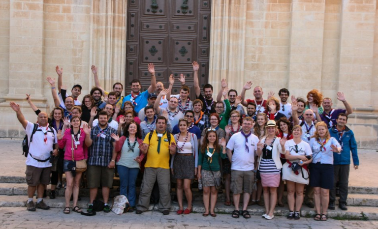 Young people taking part in an international event in Malta.  Source: Scout.org