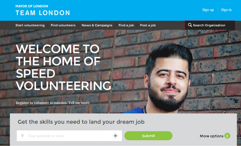 Speed Volunteer is an online platform for speed volunteering opportunities / Photo: speedvolunteer.london.gov.uk
