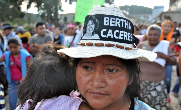 Demonstration in the memory of Berta Cáceres. STR epa Corbis.